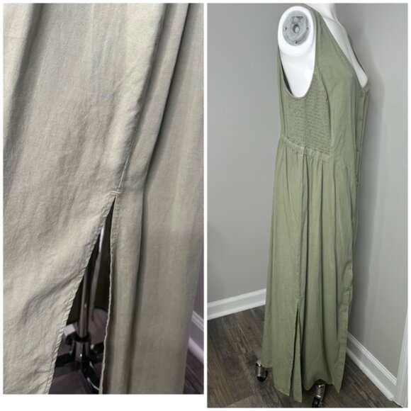 Cloth & Stone Anthropologie Olive Green Maxi Dress- PRELOVED -2X - Picture 4 of 8